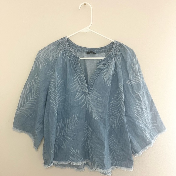 NWOT Joe’s Jeans Kailani Palm Print Chambray Top - Picture 4 of 5